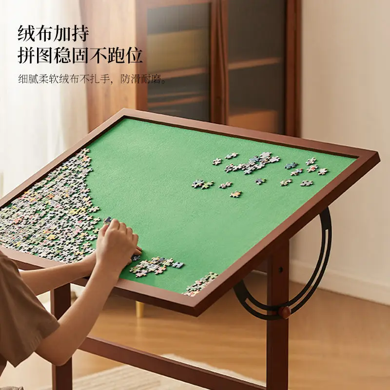 

Mobile puzzle table flip adjustment large desktop multi-function advanced desktop storage box available to children