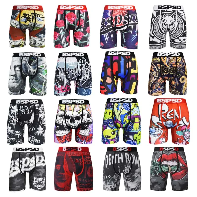 

1Pcs Men Underwear PSD Boxers Breathable Underpants Swimming Sexy Man Plus Size Men Boxers Trunks S-2XL Men Panties Boxer Briefs