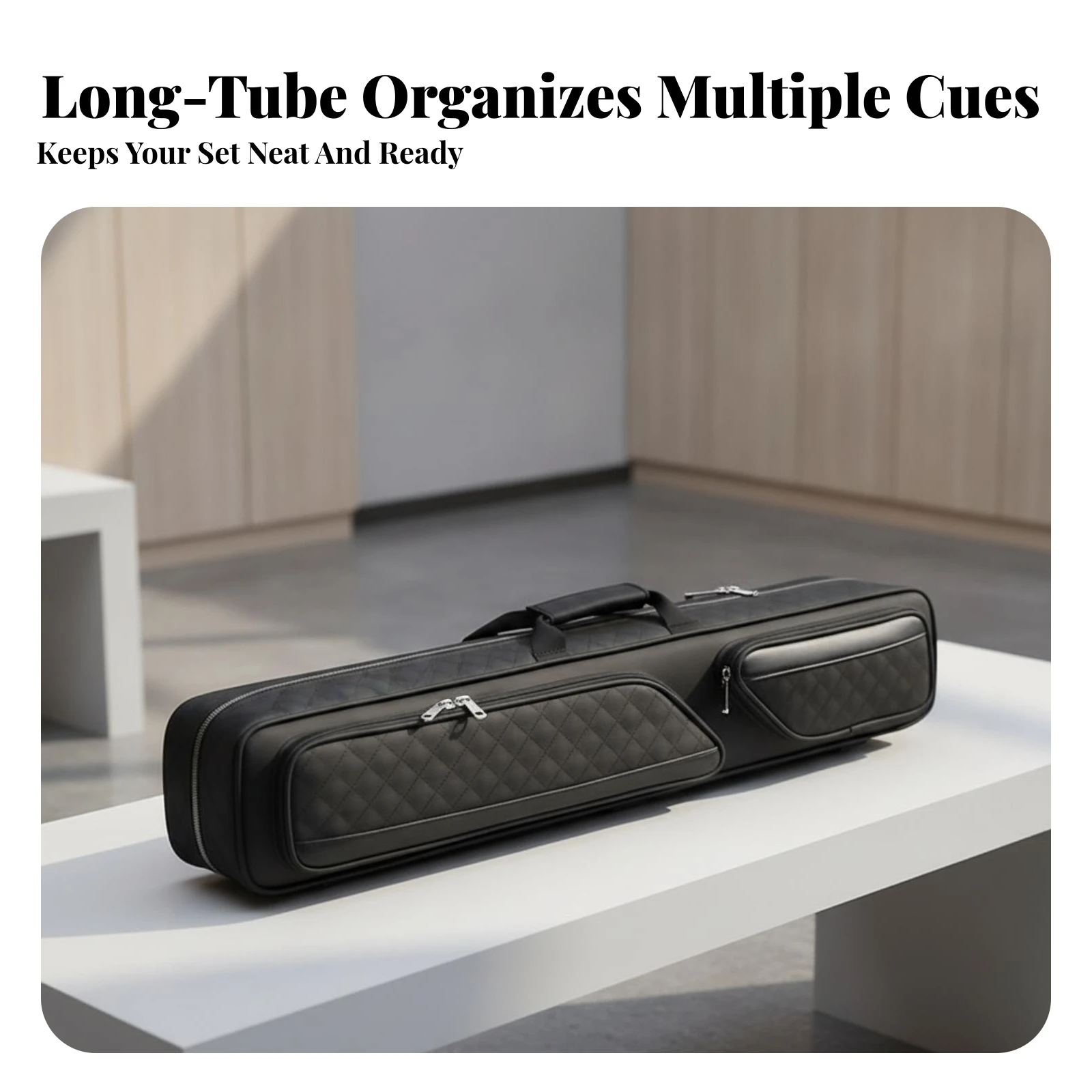 Pool Cue Carrying Case Portable Billiard Cue Case Organized Comfortable for League Nights, Practice Sessions
