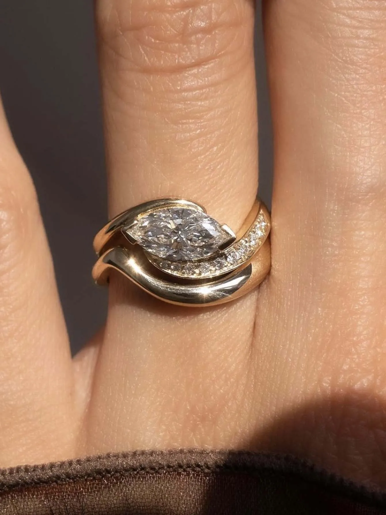 

1CT Marquise-cut S925 Silver Moissanite Ring Fine jewelry Anniversary Gifts, For Wives, Friends, Lovers