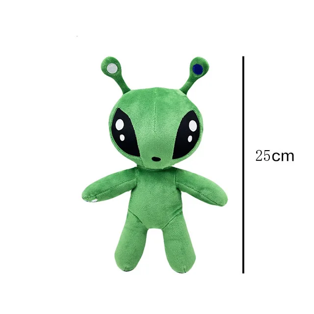 NONE 30 cm grünes Alien-Plüschtier, Anime, tentakeltes Horn, Alien-Monster, Horror-Puppe, Jungen und Mädchen, Stofftiere, gefülltes Wurfkissen, Kindergeschenke 3