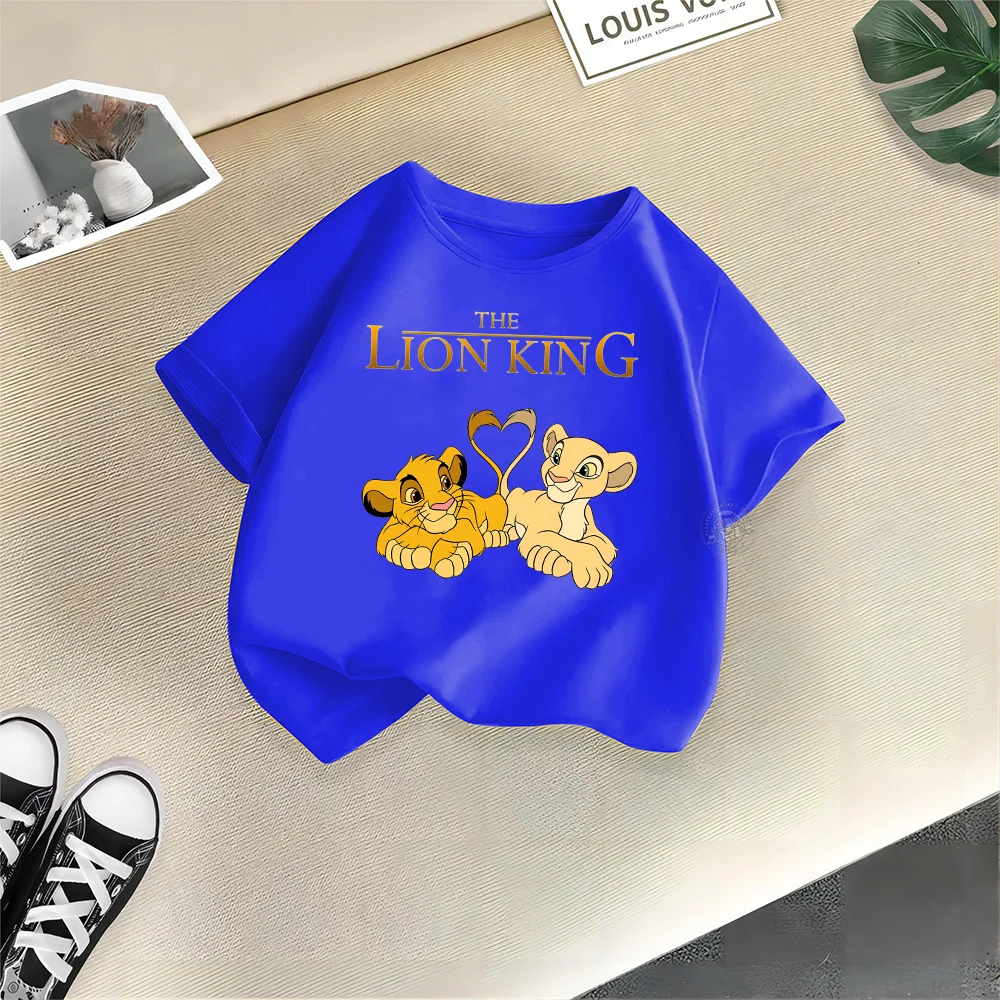 Disney can Lion King Summer creative printed clothing casual sports Cotton Baby T-shirt Boys girls crewneck T-shirt top