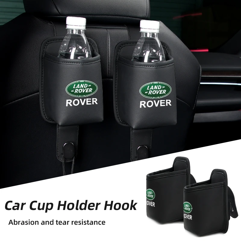 

Car Seatback Water Cup Holder Leather Storage Box Drink Rack Accessories For Land Rover Range Rover Evoque Velar Defender