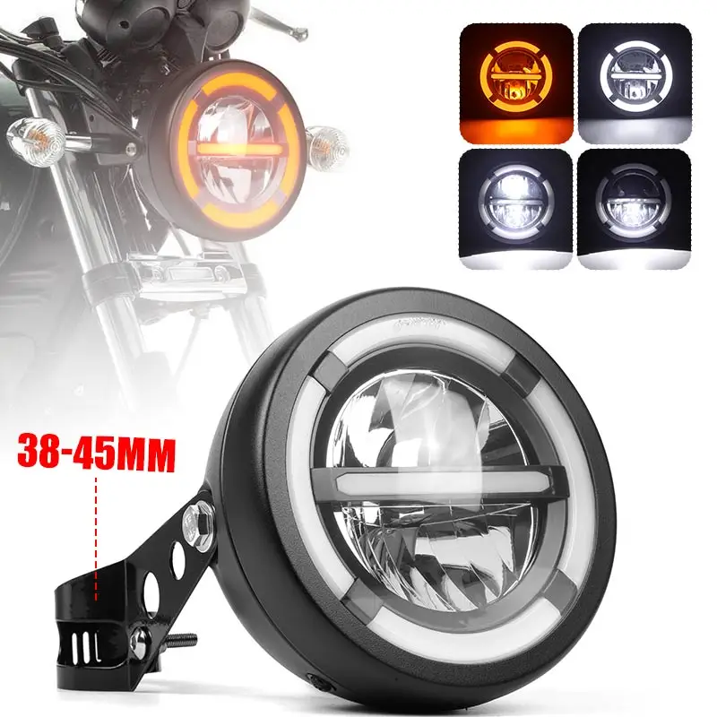 

Universal 6.5 Inch Motorcycle Headlight Assembly LED Head Lamp DRL Hi-low beam Headlamp For Cafe Racer Bikes Curisers Bobber