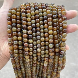 Wholesale Natural Stone Dyed Tea Color Popcorn Agate Bead Round Loose Spacer 4 6 8 10mm For Jewelry Making Diy Necklace Bracelet