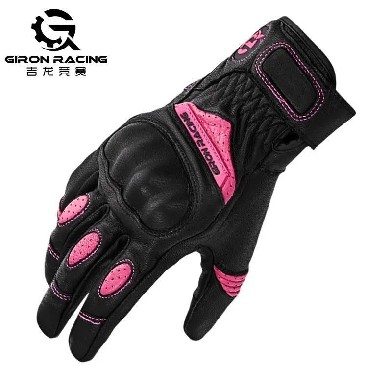 Guantes Luvas GIRON Leather Gloves Moto Motorcross Full Finger Man Women Motorcycle Glove Cycling Waterproof Protector Equipment