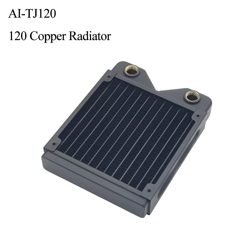 Imagem -03 - Aicooler-radiador de Refrigeração de Água de Cobre 120 mm 240 mm Dissipador de 360 mm 27 mm Espessura Adequado para Fãs de 120 mm Refrigerador de Água Preto