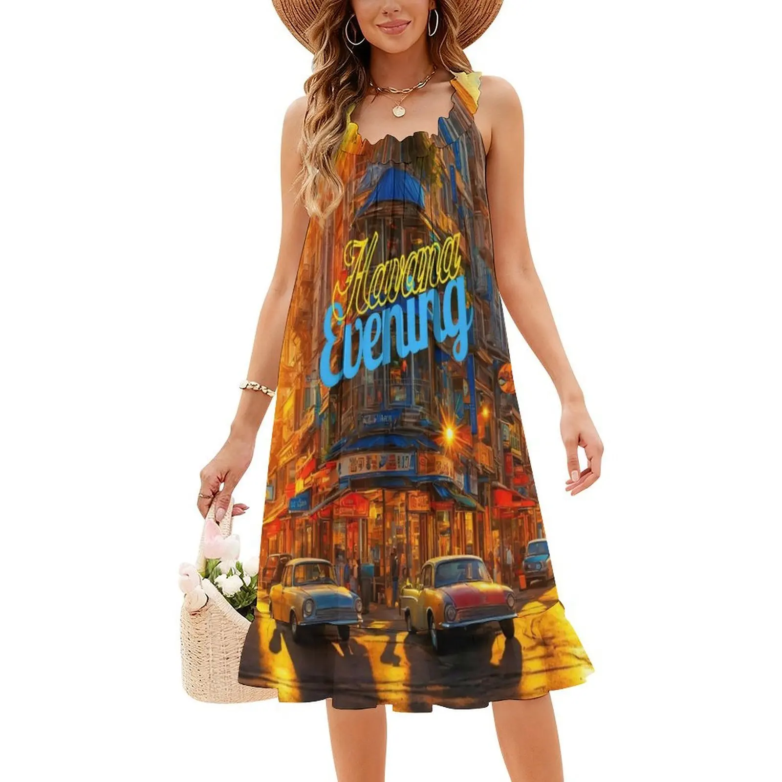 هافانا مساء المرأة الهيب هوب الشارع الشهير فستان جرافيك طباعة ملابس للنادي الحفلات السالسا الكوبية الفن هافانا لوحات الإناث الكوبية