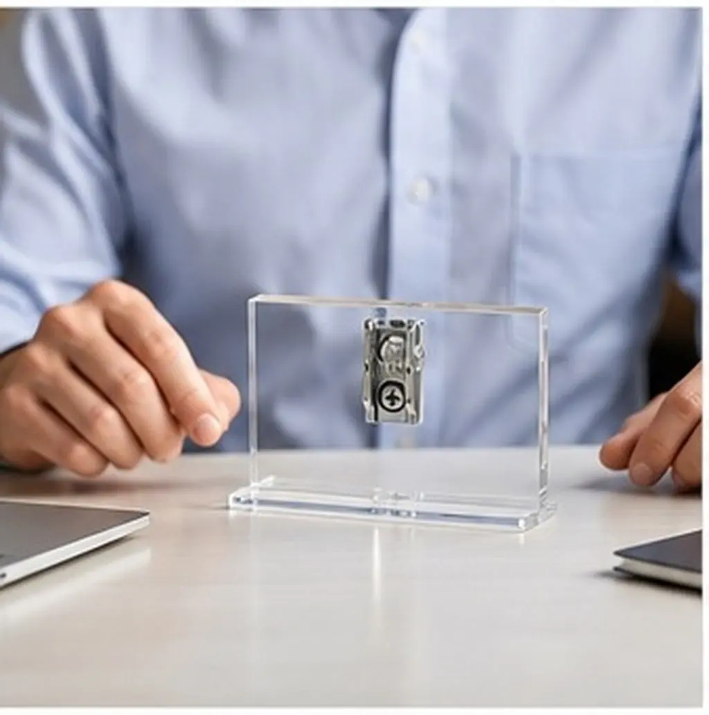 2Pcs Award Plaque Display Stands Acrylic Clear Lucite Adjustable Non Slip Base Desktop Office Certificate Photo Holder