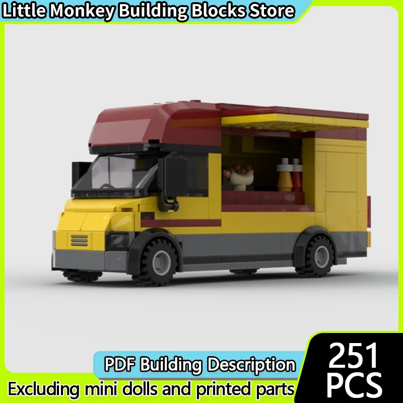 

Конструктор City Car Model MOC: Классический фургон для хот-догов, модульная технология, развивающая игрушка для детей, подарок на праздник, набор для сборки