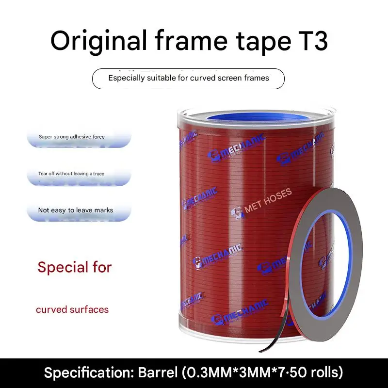 

MECHANIC T3 Tape 0.3MM High Adhesive Frame Sticker for Mobile Phone LCD Screen Curved Edge Waterproof Shockproof Reapair Tools