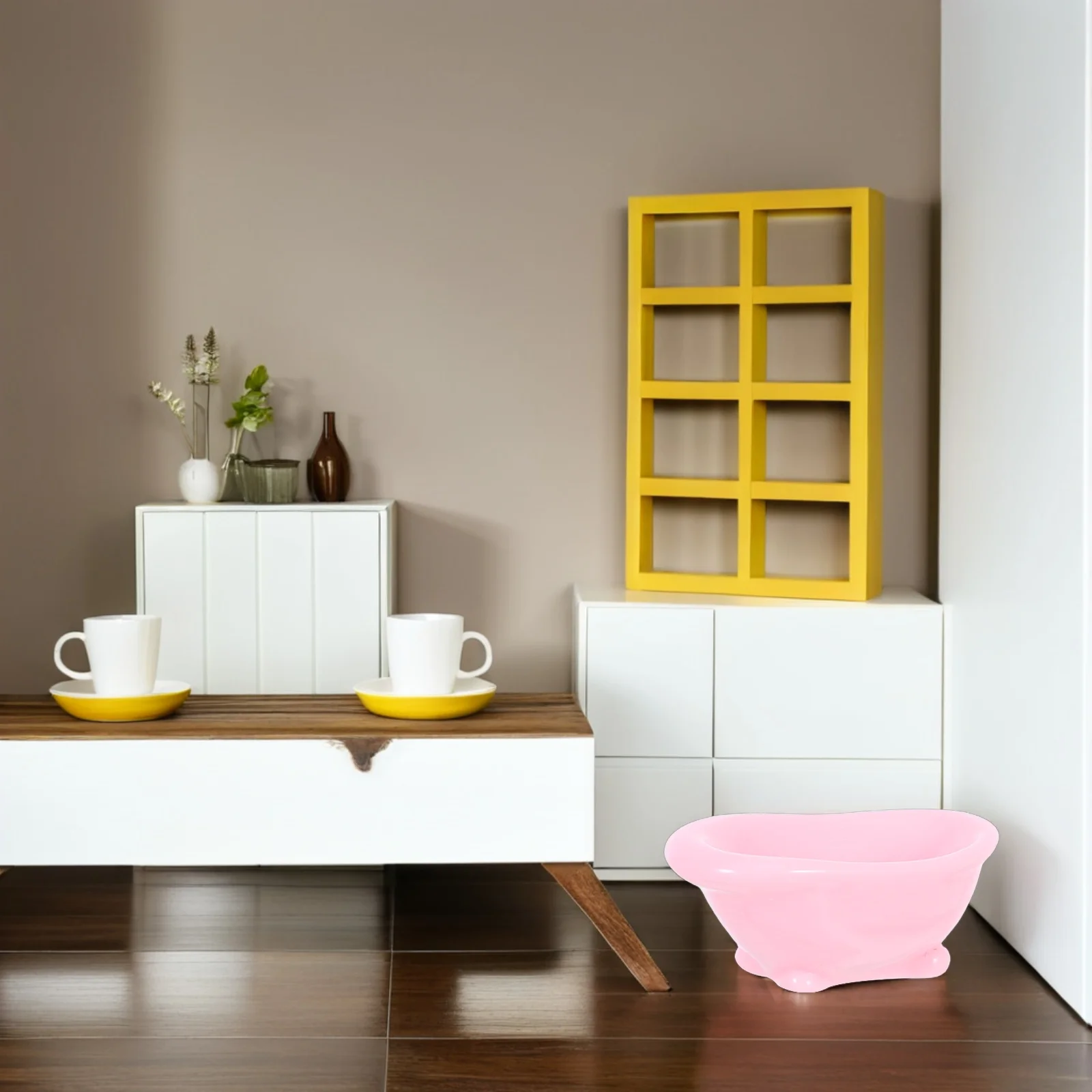

10pcs Simulated Ornament Miniature Bathroom House Washing Bathtub Decorative Bathtub Model Smooth Surface Chic Color For