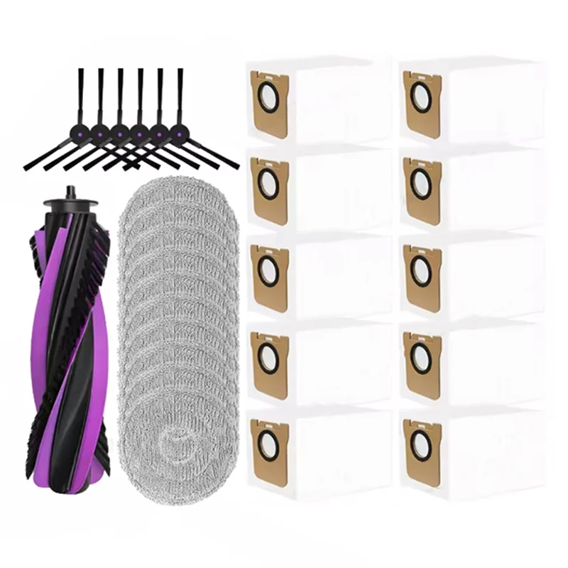 TCF-For JONR P20 PRO Robot Vacuum Cleaner Replacement Kit- 27PCS Including Main Brush, Side Brush, Mop Cloth, Dust Bag