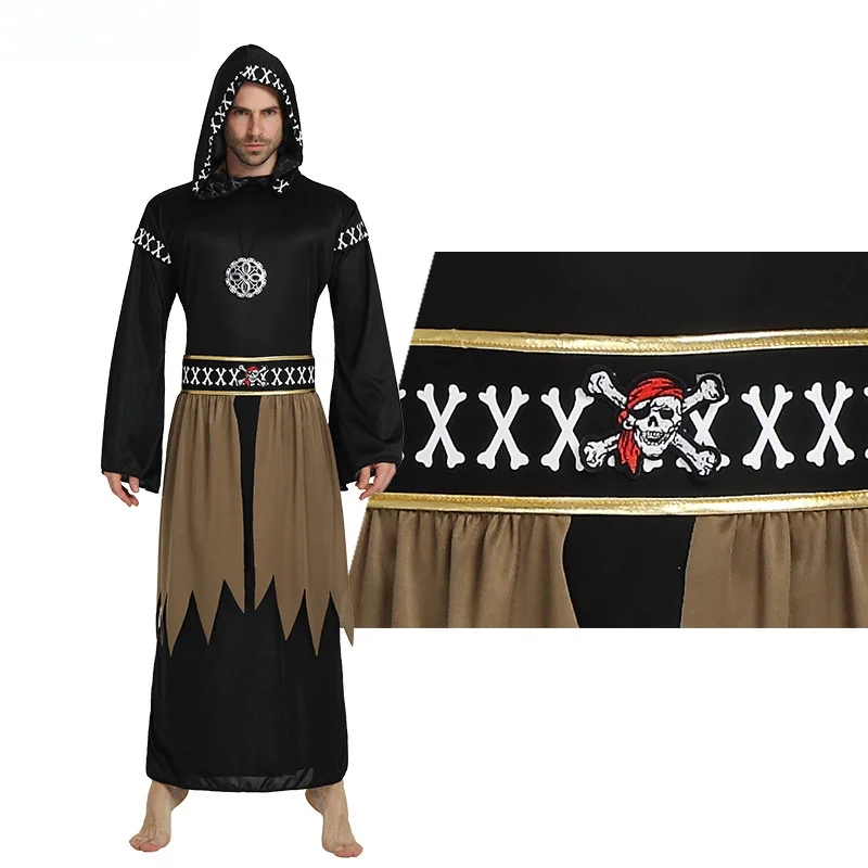 Halloween-Kostüm für Erwachsene, Bla, ungewöhnliche Robe, Zauberer, Performance-Kleidung, Teufel, Tod, kommende Par-Kleidung, Polyesterfaser