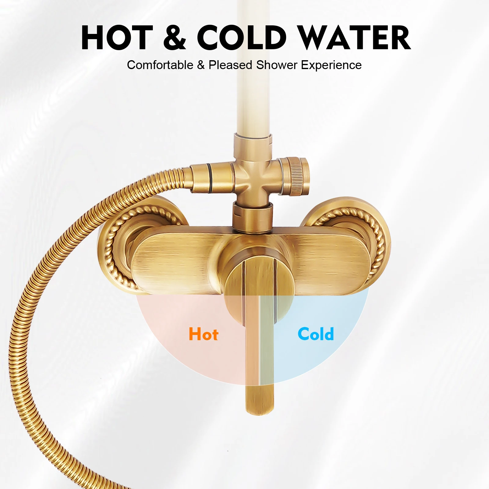 Badezimmer-Duscharmatur-Set Regenduschsystem mit Ablage für Zuhause und Hotel, 2 Wasserauslassmodi, Höhenverstellbar – Detail 4