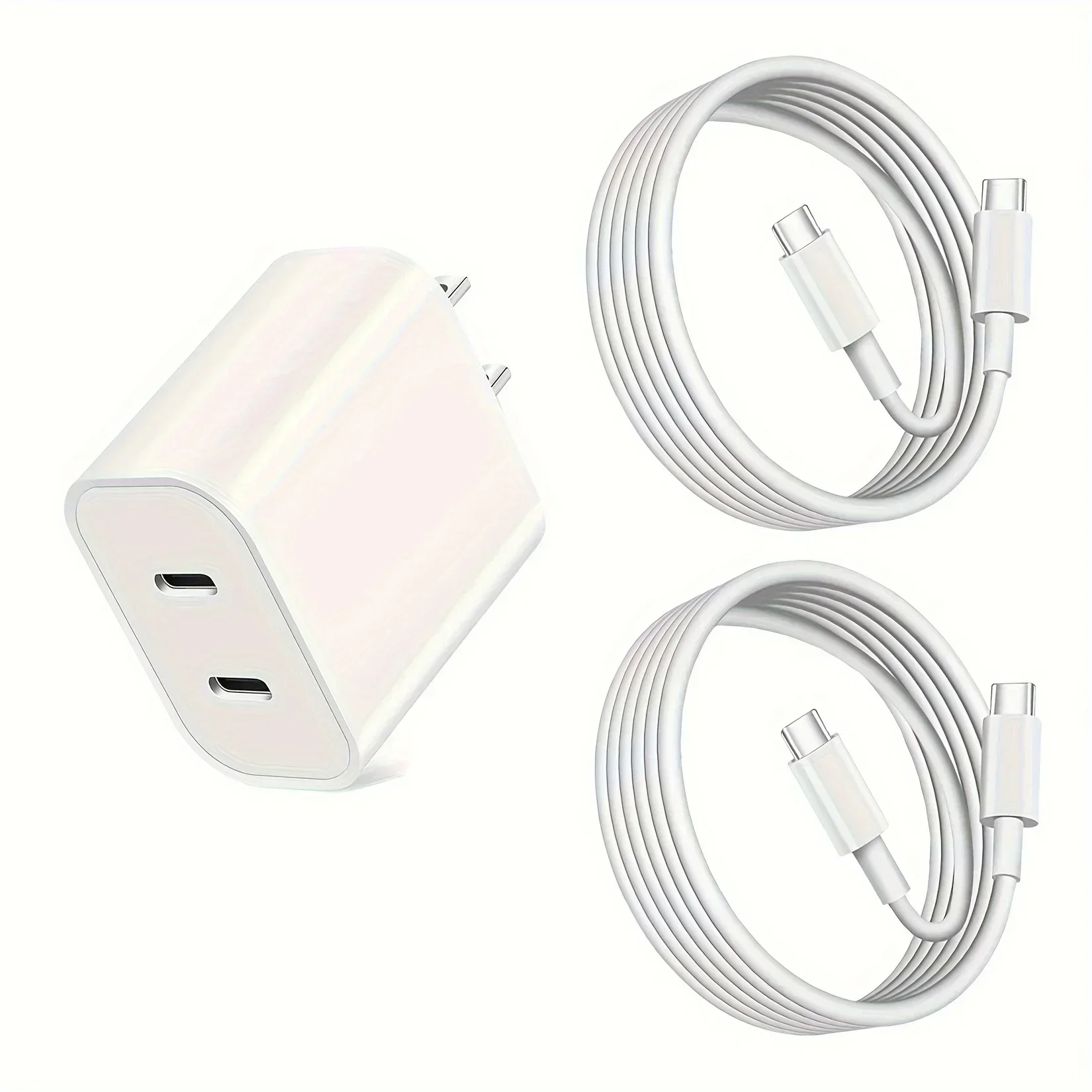 Dual Port 20W USB C For iPhone Charger Fast Charging With 2Pack 6FT USB C Cable for iPhone 15 Plus/15 Pro Max/12.9/11 inch/iPad