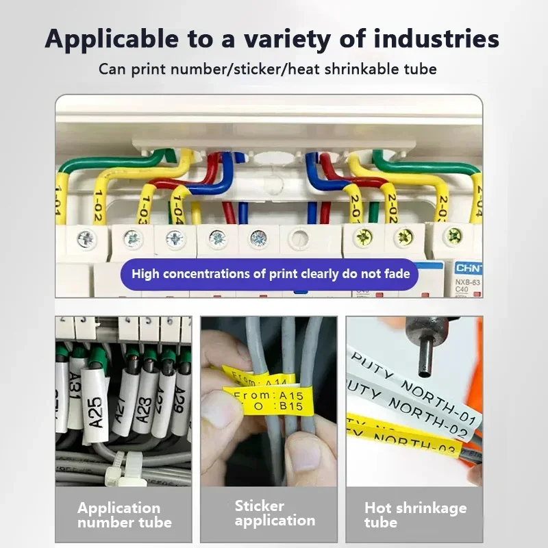 P800 Wire Number MachineTube Printer Portable Label Printer Ribbon Sticker Automatic Number Machine Electronic Heat Shrink