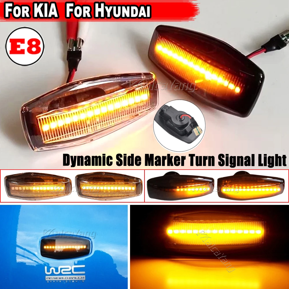 For Hyundai Elantra i10 Getz Sonata XG Tucson Terracan Coupe Car Turn Signal Light LED Side Marker Sequential Blinker Lamp