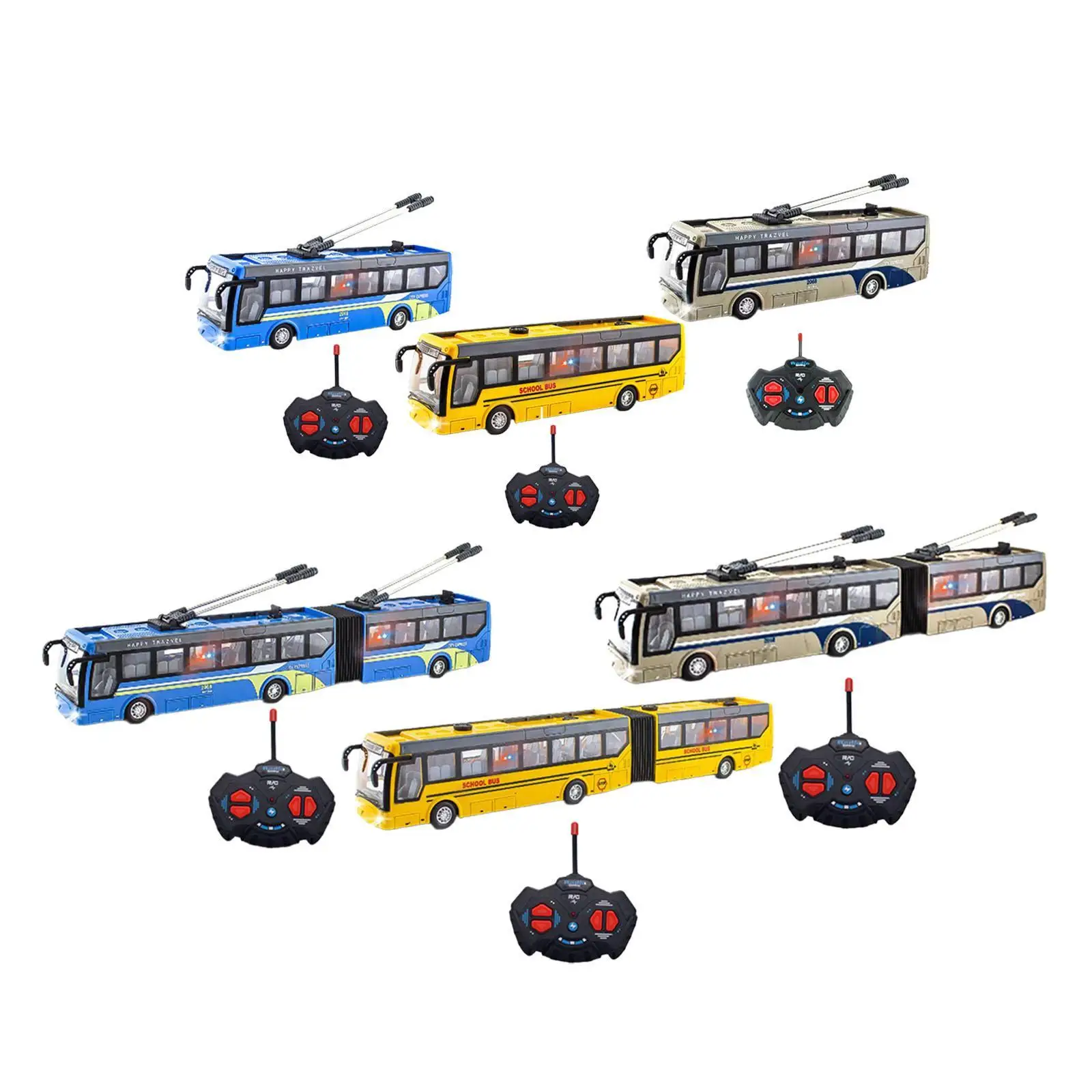 Autobús de juego a escala 1:32, autobús escolar de juguete, camión electrónico, coches RC, vueltos a la derecha, regalos para niños, autobús escolar RC recargable en todas las direcciones