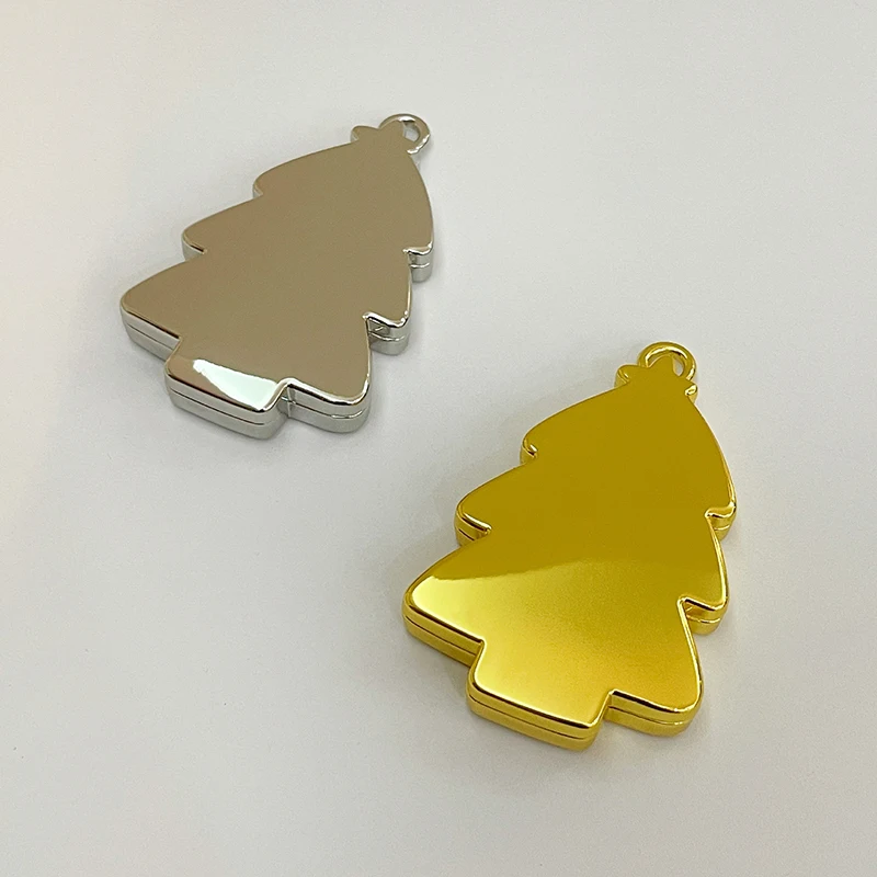 Kosmetikspiegel mit Weihnachtsbaum-Schneeflocken-Motiv, verschiebbarer Klappspiegel, Handgepäckspiegel für Mädchen, unzerbrechlicher kompakter Kosmetikspiegel