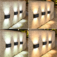 1-2-4Pcs 4-16LED Solar Outdoor Waterproof Villa Garden Lamp Home Wall Lamp Decoration Up and Down Luminous Atmosphere Wall Light