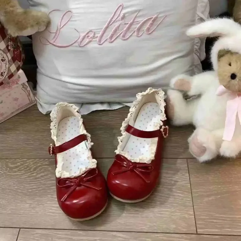 

New Womens Mary Jane Shoes Sweet Style Lolita Casual Shoes for Woman Exquisite Round Head Flat Shoe Designer Shoes Zapatos Mujer