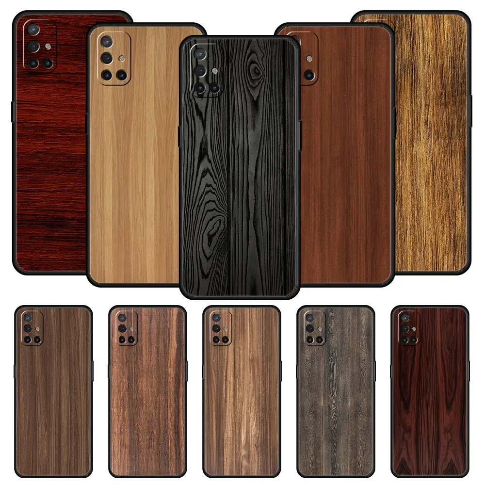 Carved Wood Phone Case For OnePlus 10 9 8 7T Pro 9R 9RT 8T One Plus Nord 2 CE N10 N100 N200 5G Black Soft Silicone Cover Funda