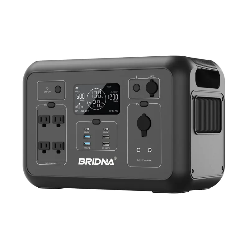 Bridna UPS Outdoor US Camping LiFePO4 1200Wh outdoor camping generators portable quiet solar with panels