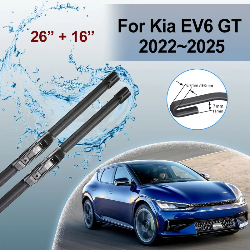 

Автомобильные дворники для Kia EV6 GT 2022 2023 2024 2025, лезвия передних дворников, щетки для чистки окон, лобового стекла, инструмент, автоаксессуары