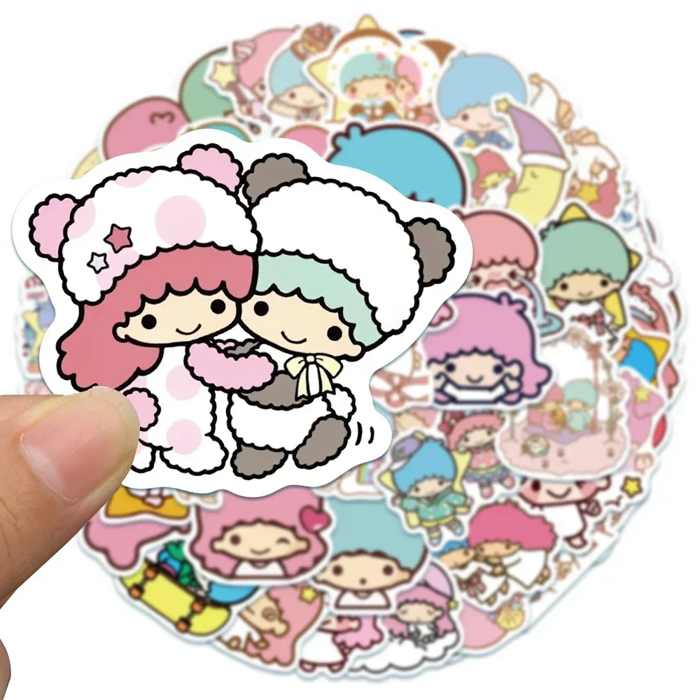 Kawaii Anime Graffiti naklejka śliczne małe bliźniacze gwiazdy naklejka na deskorolkę rower gitara Laptop wodoodporna naklejka zabawka dla dzieci prezent