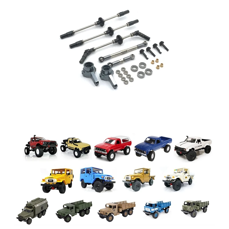 Essieu de pont d'engrenage en acier amélioré pour voiture RC, pièces de rechange, accessoires, 6WD, B14, B24, C14, C24, C34, C44, B16, B36, 1/16