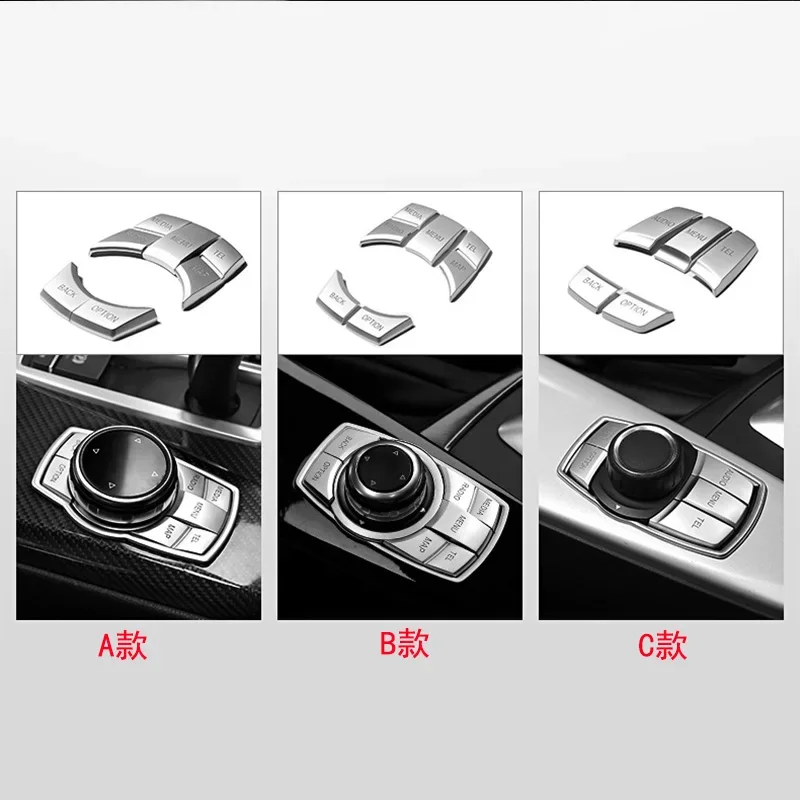 For BMW 1 2 3 4 5 6 7 Series X1 X3 X4 X5 X6 3GT 5GT F30 F10 Chrome Plating ABS iDrive Center Multimedia Button Cover Trim