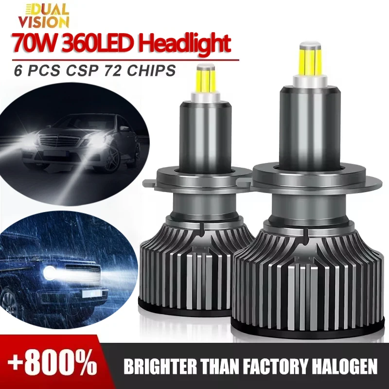 

6000K High Power 360 LED Headlight Super Canbus H7 H11 H3 H1 H8 H9 Fog Lights 9005 HB4 9006 9012 White Lamp For Auto Accessories
