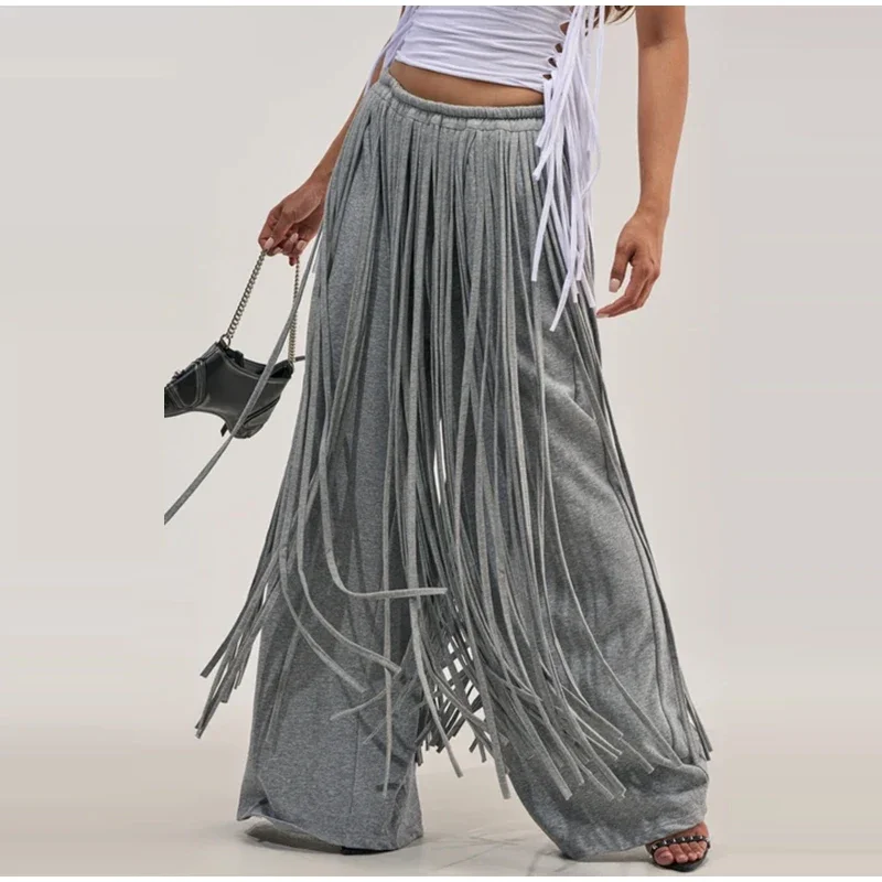 Revers-Taillenbetonte Mäntel mit Gebogenem Saum, Quasten-Hosen-Sets, Damen-Streetwear, Schlanke Jacken mit Reißverschluss, Weite Hosen, Schicke Damen-Outfits, Neu – Detail 12