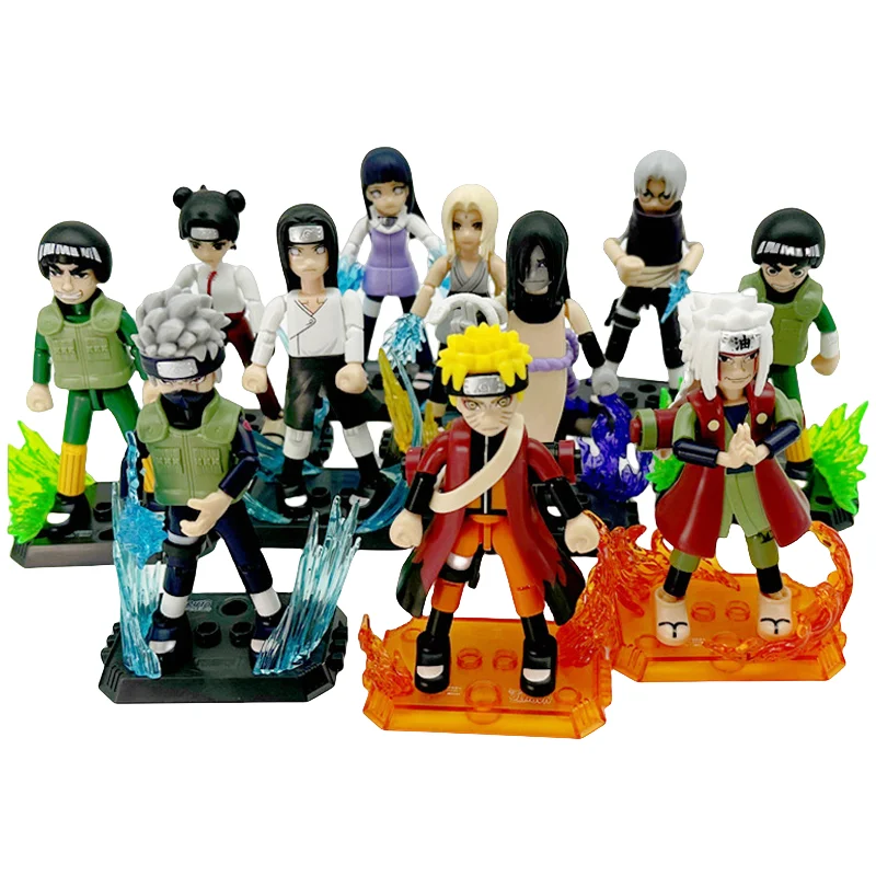 Blokees Naruto figurines d'action bricolage jouet Uzumaki Uchiha Figurine Kakashi jouets d'épissure mobiles Jiraiya boîte aveugle enfants cadeau d'anniversaire