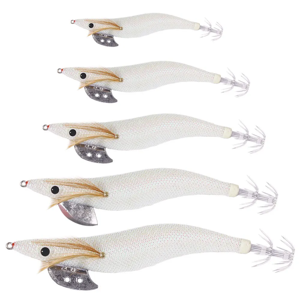 Künstlicher Angelköder, weiße, leuchtende Holzgarnelen, künstlicher Köder in einer Box, harter Köder, Garnelen-Angelköder, Meeresangelköder, Tintenfisch-Angelköder, Neu – Detail 5