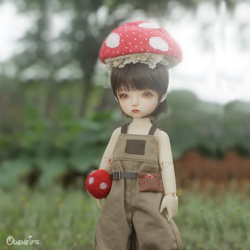 

Shuga Fairy Mushroom 1/6 BJD Doll Resin Toys For Kids Brown Slacks With Loose Mushroom Hat YOSD Boy Forest Tiny Cute Toy