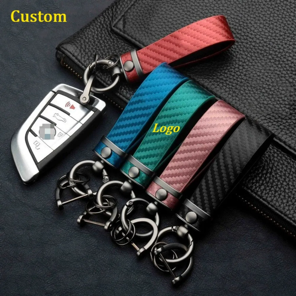 

Father's Day Gift for Dad -Custom Leather Keychain for Car Keys Personalized Engraved Key Ring for Men Husband Auto Moto Vehicle