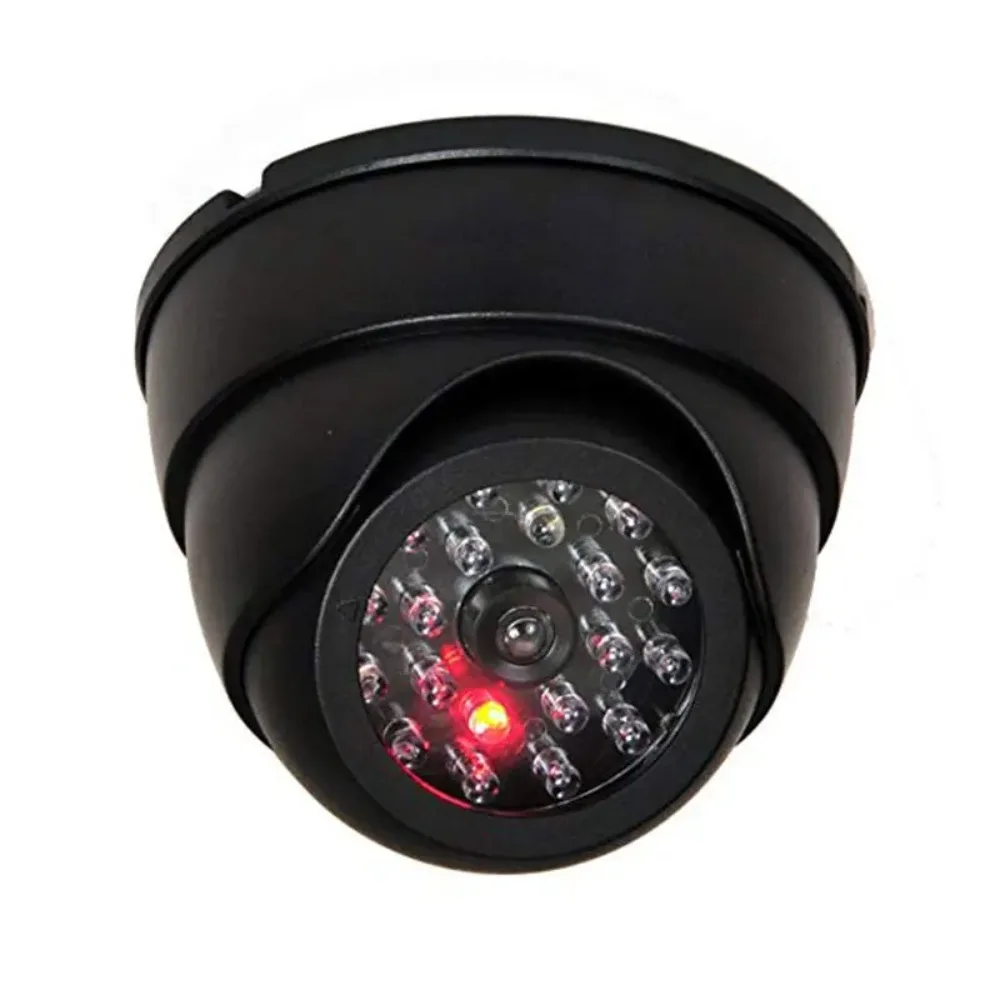 New Red Flashing LED Light Fake CCTV Security Camera For Home Office Surveillance Security System Black/White Dummy Conch Camera