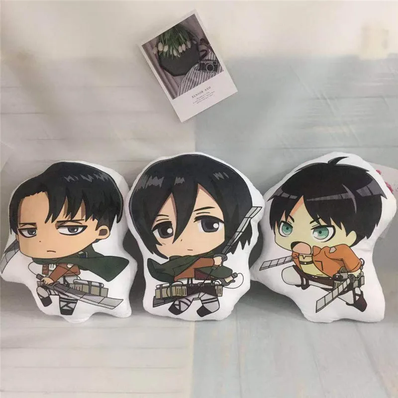 Hot Anime Kawaii Exquisite Eren Jaeger Mikasa Ackerman Armin Arlert Mini Plush Pillow Keychain Pendant Cadeau Maitresse Ecole