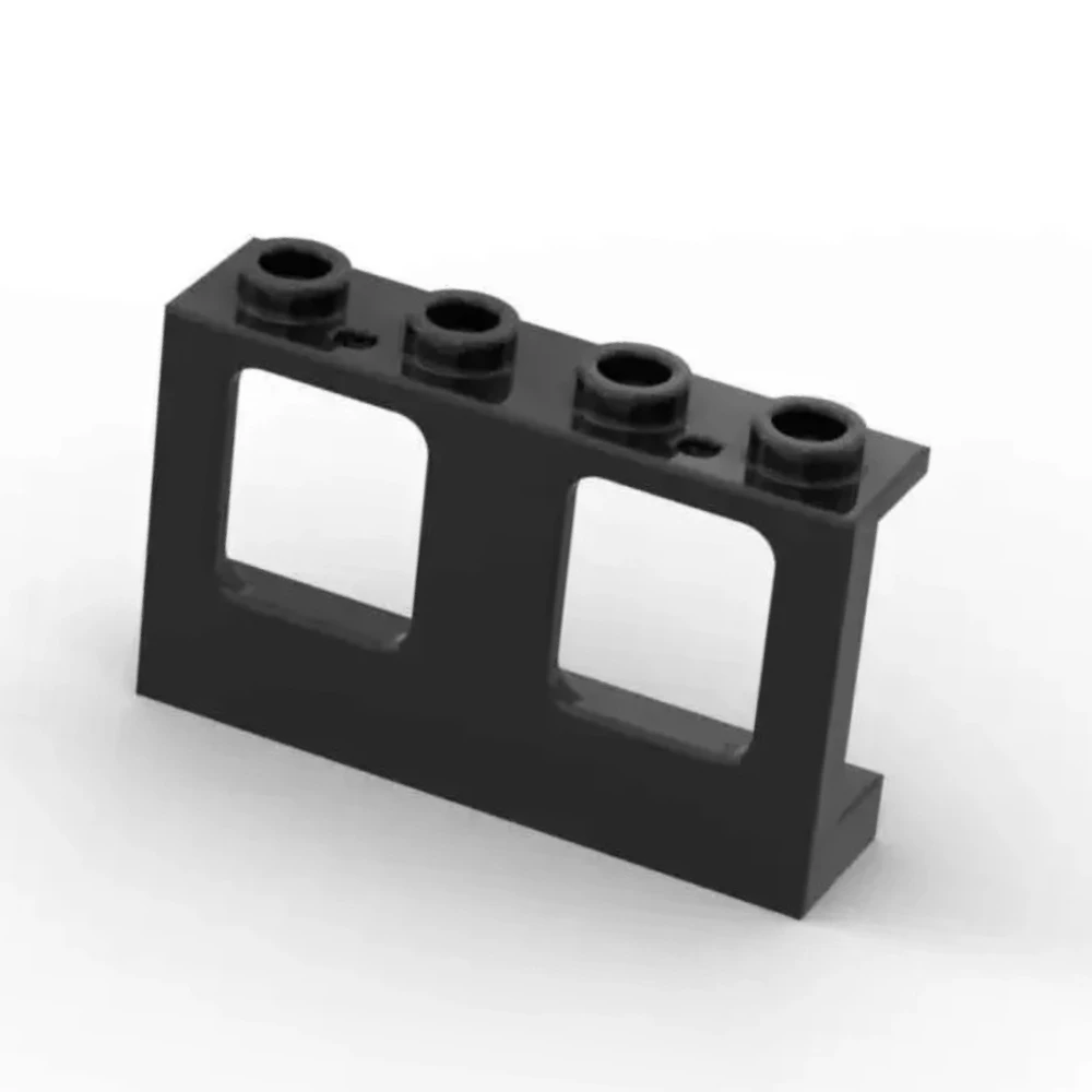 MOC 10PCS Classical Compatible 61345 With Hole Plane 1x4x2 Building Blocks General Glass Part Brick Window Single Toys Boy Gift