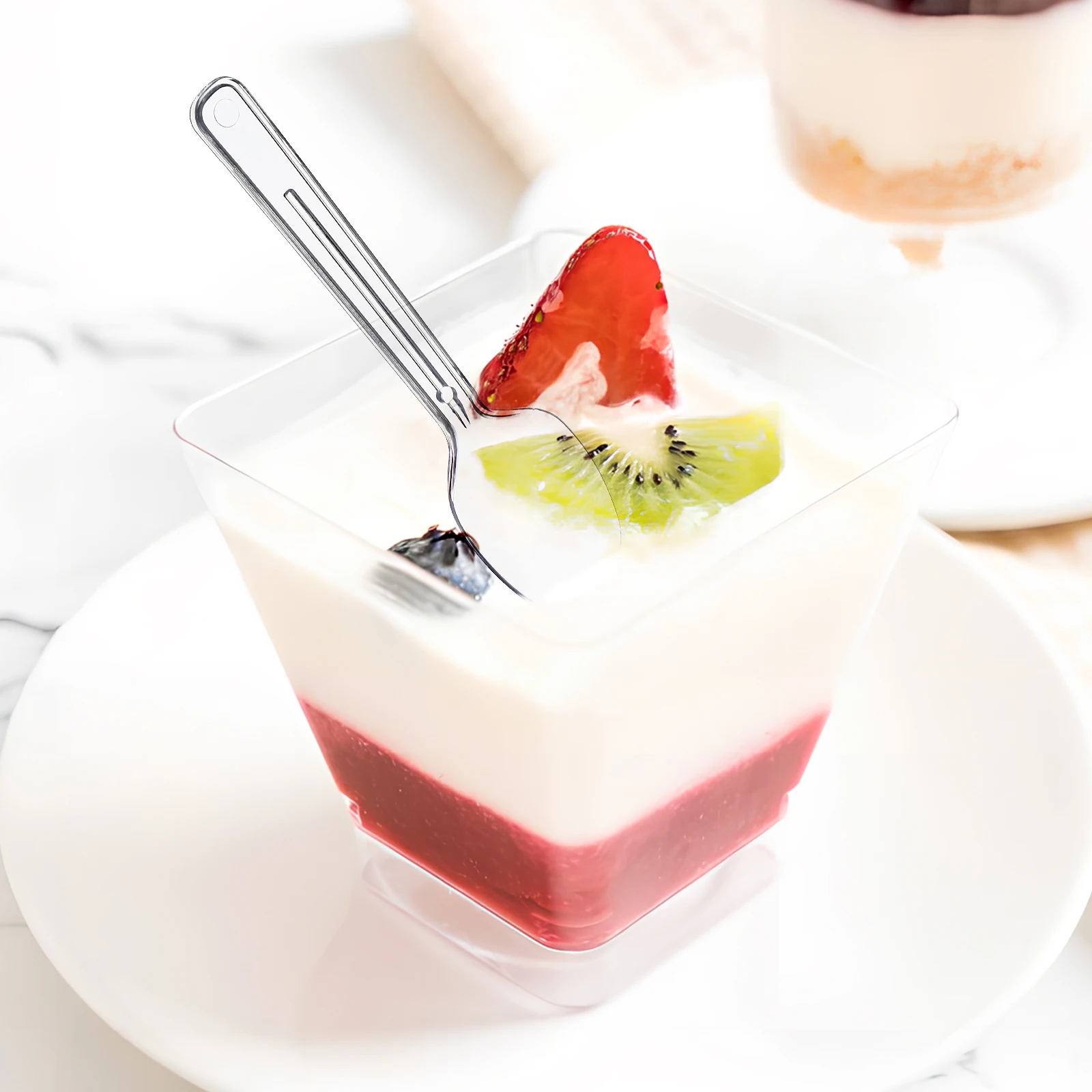 

30 Pcs Mini Dessert Cups Plastic Snack Pudding Rice Parfait Fruit Material Elegant Design Versatile Use Small