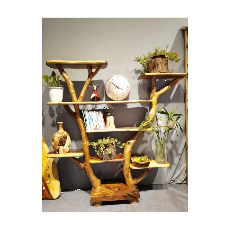 

High quality wooden flower ladder display stand standing plant bracket