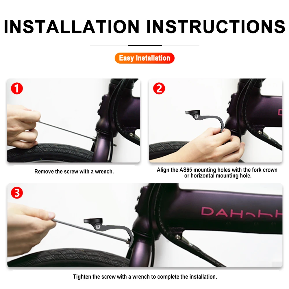 TOWILD AS65 Aluminum Alloy Bike Front Fork Bracket Install Headlight Stand Mount Action Camera Rack Fits Brompton Road Bike image 3