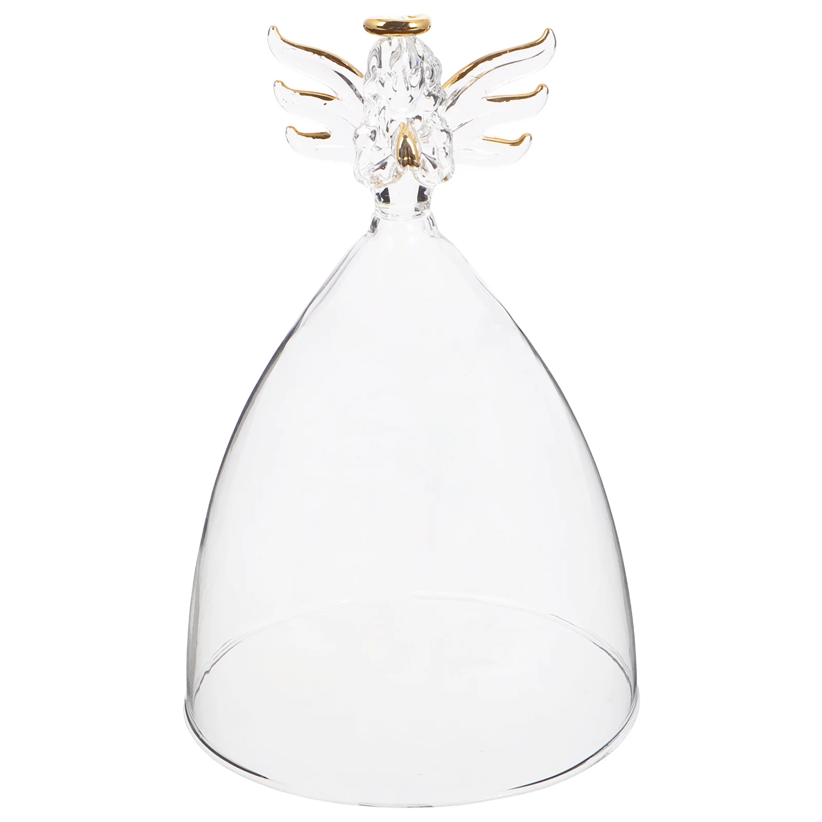 

Clear Glass Angel Cloche Dome Eternal Flower Cover Decorative Bell Jar Home Office Display Micro Landscape DIY Souvenir Ornament