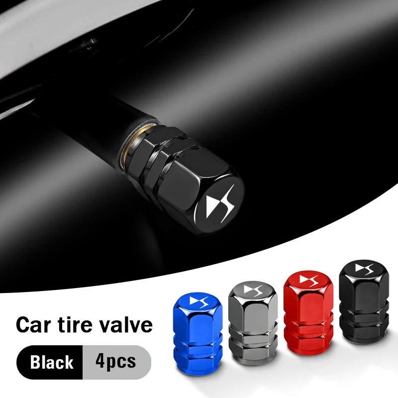 4Pcs Aluminum Alloy Car Tire Valve Covers Auto Accessories For DS SPIRIT DS3 DS4 DS4S DS5 5LS DS6 DS7 DS9 WILD RUBIS E-Tense