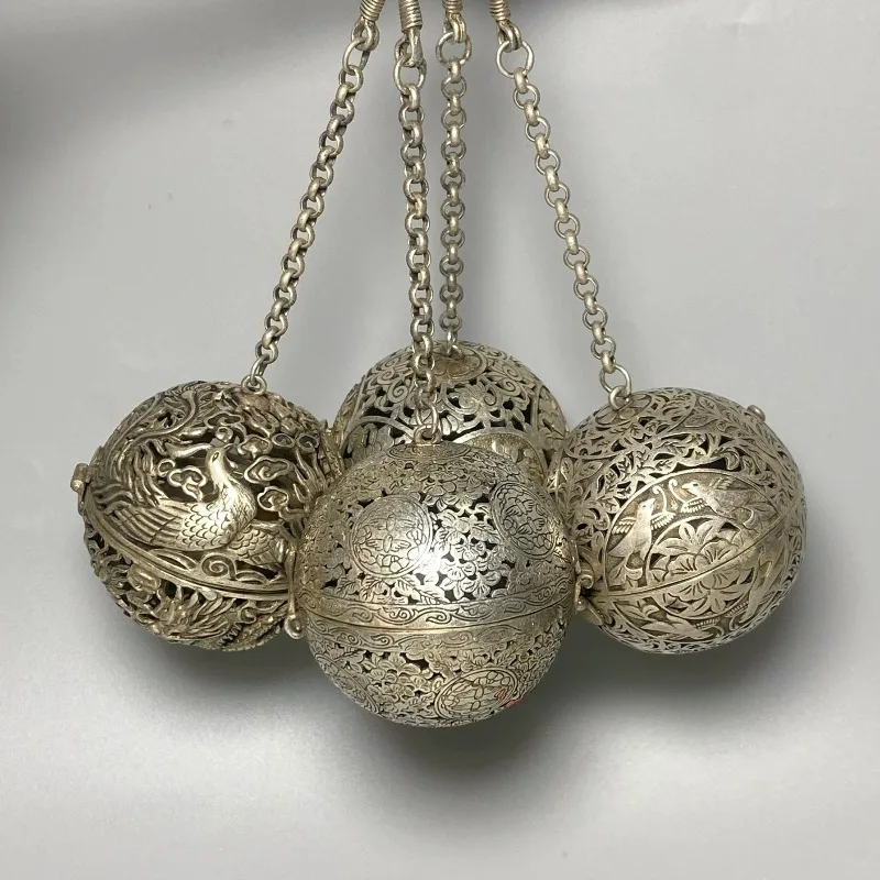 Antique Aromatherapy Ball Hollow Mini Home Incense Ball Backflow Incense Burner Sachet Ball Pendant Tea Ceremon