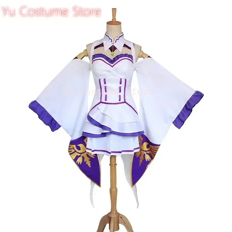 

Re Zero Kara hajimeru isekai Seikai Emilia карнавальный костюм женский головной убор платье Хэллоуин вечерние аниме полный комплект одежды 2025