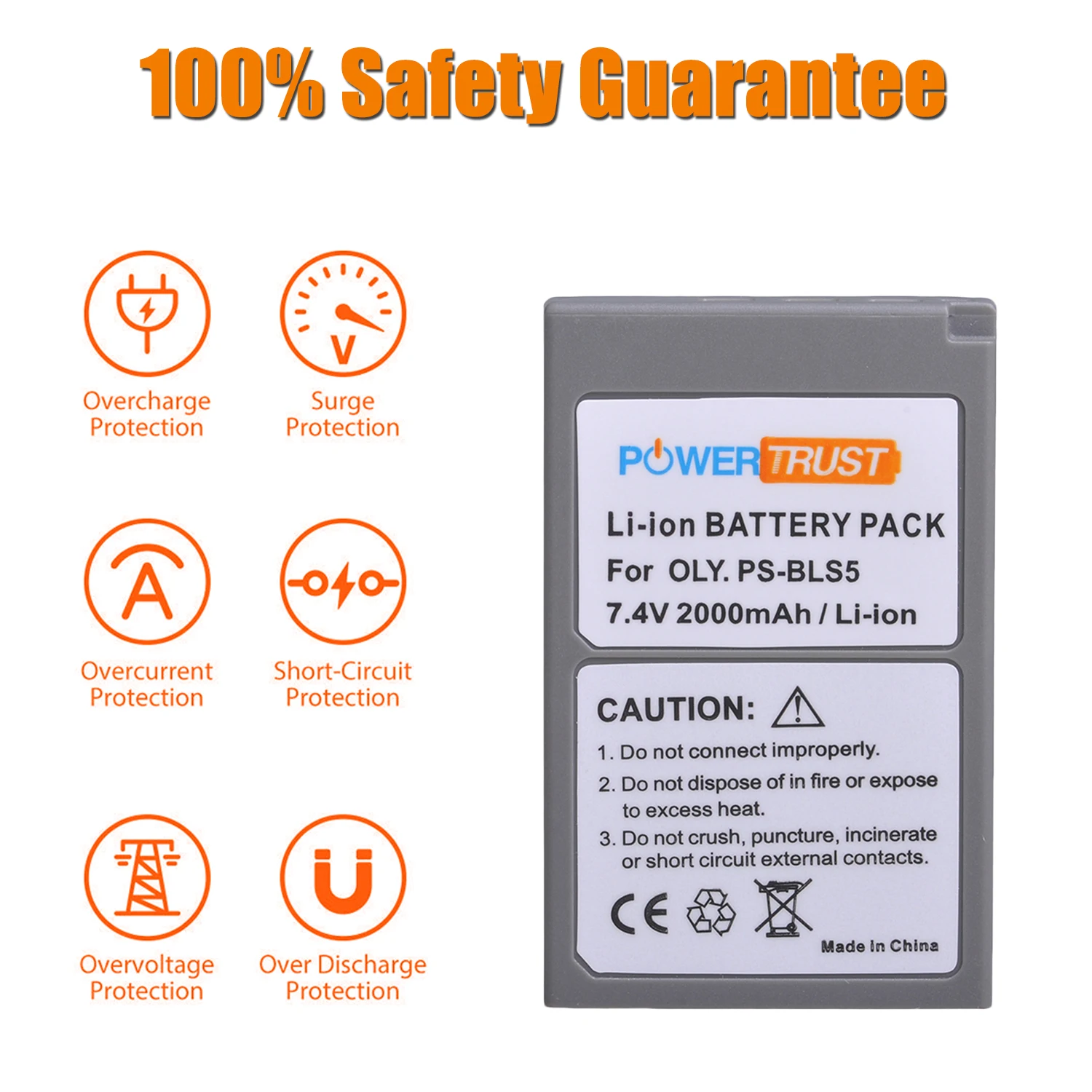 BLS-5 PS-BLS5 Battery for Olympus   PEN E-PL2 E-PL3 E-PL5 E-PL6 E-PL7 E-PL8 E-PL9 E-PL10 E-420