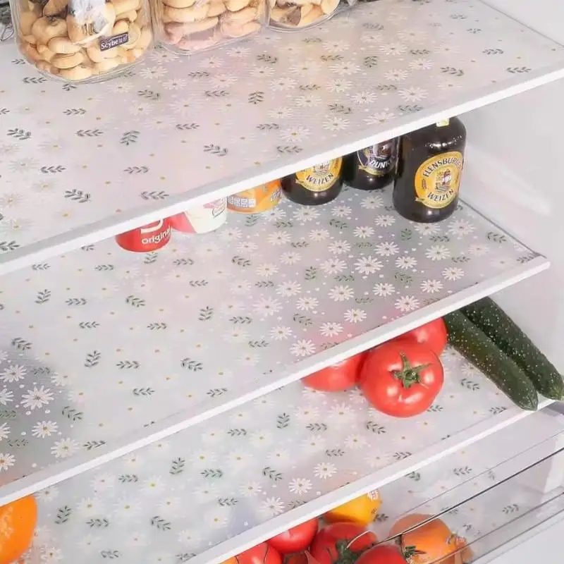 4Pcs Kitchen Cabinet Liners EVA Shelf Drawer Mat Non-Adhesive Waterproof Anti-Slip Anti-Dust Fridge Table Mat For Home Use